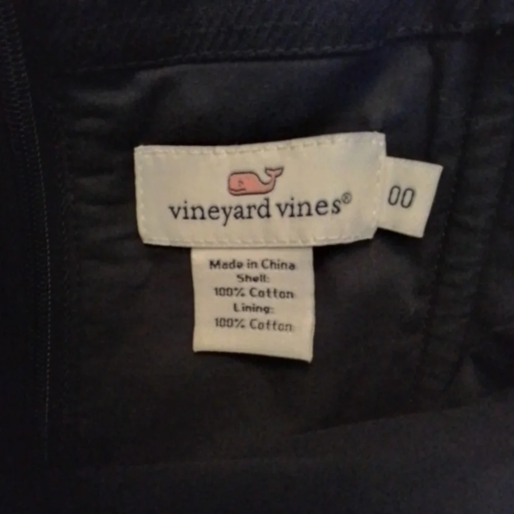 Vineyard Vines Medallion Embroidered Blue & White Strapless Dress - 00